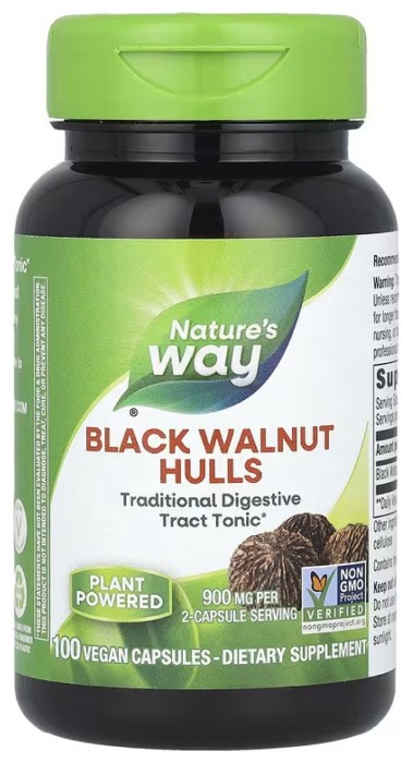 Black Walnut Hulls - 100 vcaps