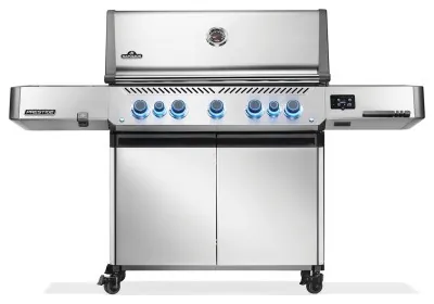 Газовый гриль Napoleon Prestige P 665 Connected с боковой конфоркой Sizzle Zone и вертилем (69632) нерж сталь P665VXRSIBPSS-RC