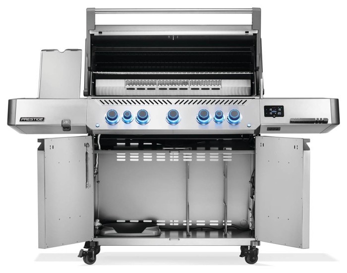 Газовый гриль Napoleon Prestige P 665 Connected с боковой конфоркой Sizzle Zone и вертилем (69632) нерж сталь P665VXRSIBPSS-RC