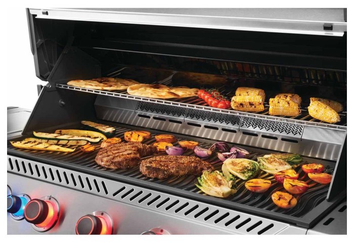 Газовый гриль Napoleon Prestige P 665 Connected с боковой конфоркой Sizzle Zone и вертилем (69632) нерж сталь P665VXRSIBPSS-RC