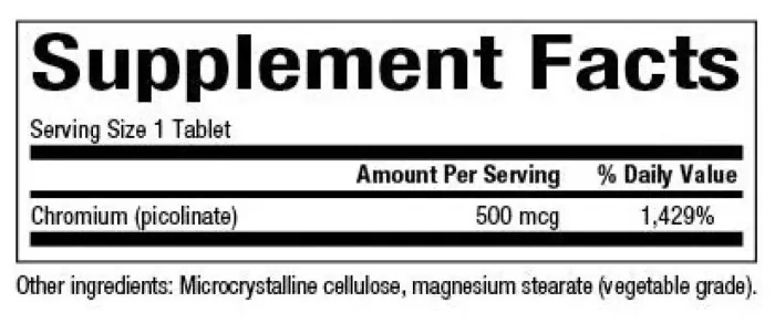 Chromium Picolinate 500mcg - 90 tabs