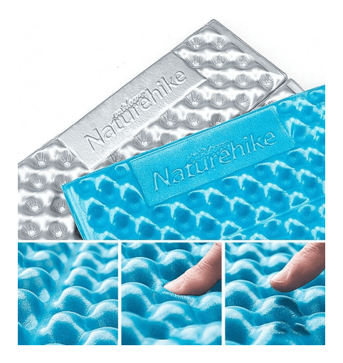 Килимок туристичний складаний одномісний IXPE Naturehike Thickened NH20FCD07 кемпінговий з алюмінієвою плівкою, 187x56x2,5 см, жовтий