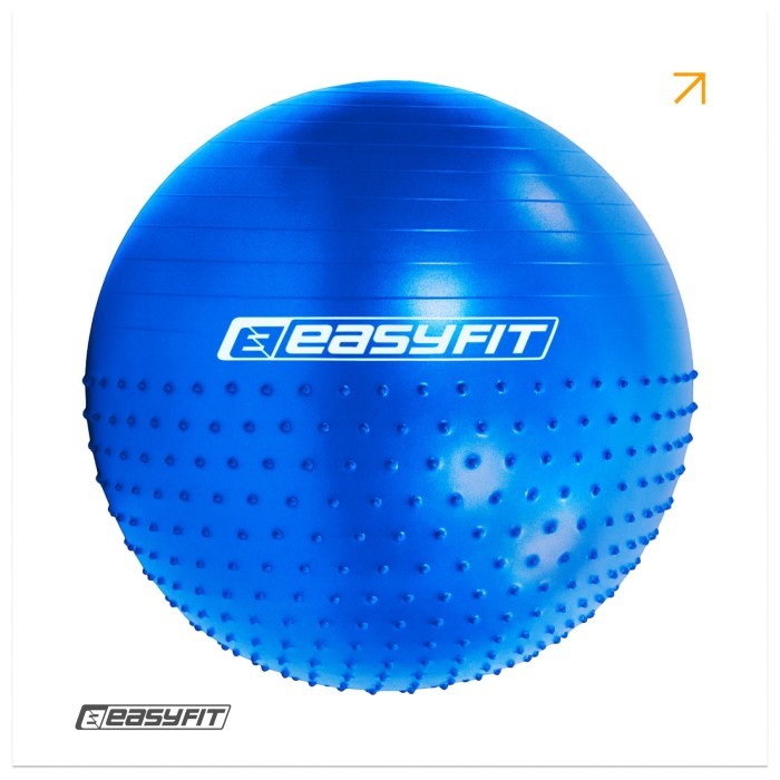 Фітбол 65 см EasyFit Hybrid синій (фітбол напівмасажний), укр, укр