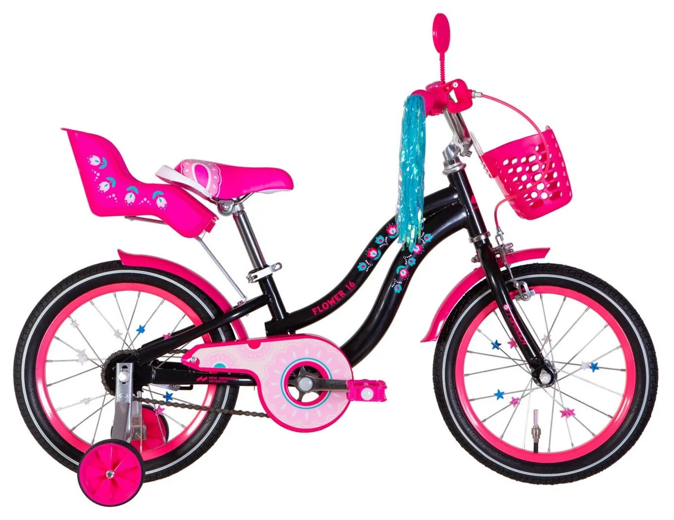 Велосипед ST 16" Formula Kid FLOWER PREMIUM BH рама-8,5" чорний з рожевим 2026 (OPS-FRK-16-241)