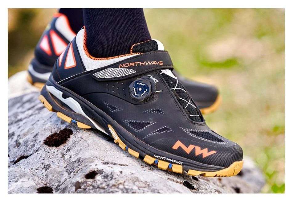 Туфли велосипедные Northwave SPIDER PLUS 2 M 41 (8.5US) Black/off white/orange (80153008) O