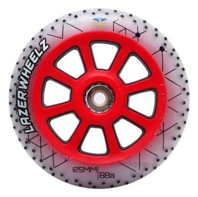 Сяючі - іскристі колеса для роликів FE Lazerwheelz-Sparkle 125 мм червоні