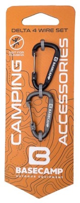 Набор алюминиевых сервисных карабинов Base Camp Delta 4 Wire Set 2, 2 шт, Black/Grey