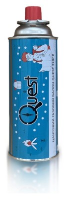 Газовый баллон цанговый бутановый Quest, 220гр