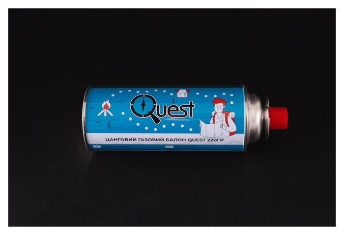 Газовый баллон цанговый бутановый Quest, 220гр