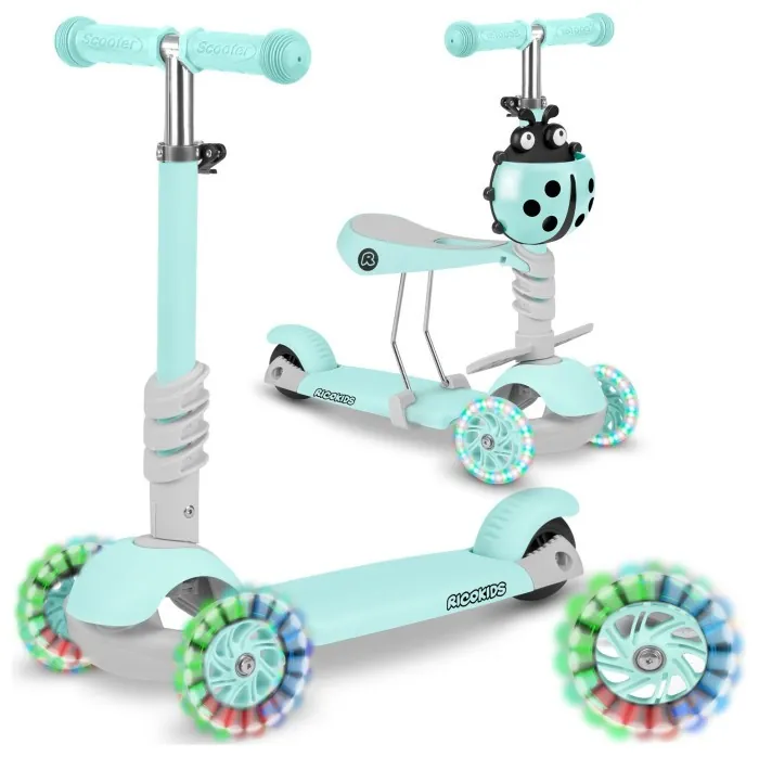 Дитячий самокат триколісний Ricokids Buggy м'ятний