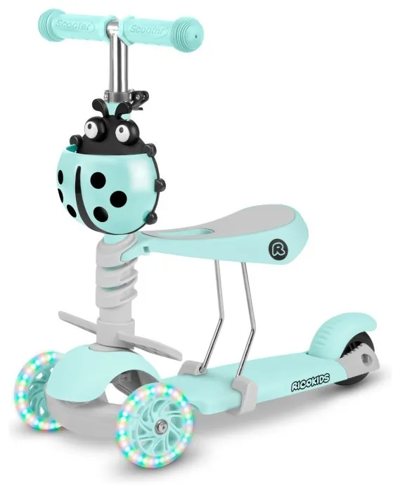 Дитячий самокат триколісний Ricokids Buggy м'ятний