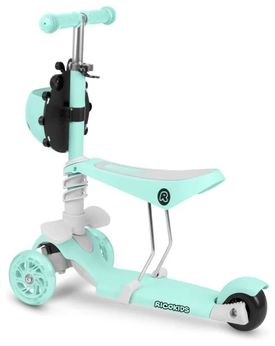 Дитячий самокат триколісний Ricokids Buggy м'ятний
