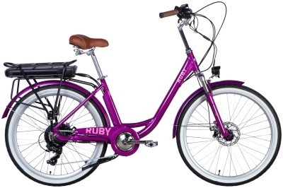 Велосипед с электроприводом 26" AL Dorozhnik eRUBY DD FR рама-17" 36B 12.5А*ч 500Вт пурпурный YS 7809 2025