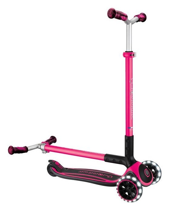 Самокат GLOBBER серії ACE фуксія, колеса з підсвіткою, до 100кг, 3+, 3 колеса