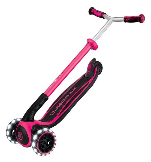 Самокат GLOBBER серії ACE фуксія, колеса з підсвіткою, до 100кг, 3+, 3 колеса