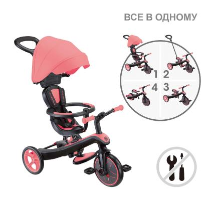 Велосипед дитячий GLOBBER серії EXPLORER TRIKE 4в1, рожевий, до 20кг, 3 колеса