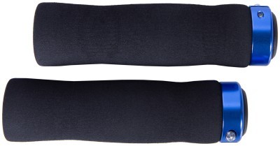 Ручки руля Грипсы 130 черный с синим замком BC-GR6497 неопреновые