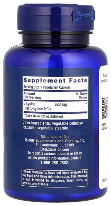 L-Lysine 620 mg - 100 vcaps (До 11.26)