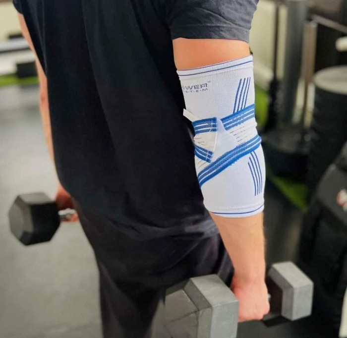 Power System PS-6007 Elbow Support Pro White/Blue (1шт.) L/XL