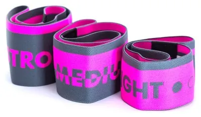 Набір тканинних резинок для фітнесу та спорту MadMax MFA-305 Hiploop set 3 pcs. Grey/Pink