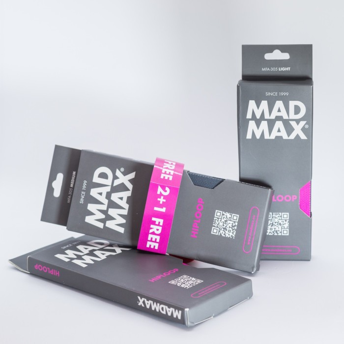 Набір тканинних резинок для фітнесу та спорту MadMax MFA-305 Hiploop set 3 pcs. Grey/Pink