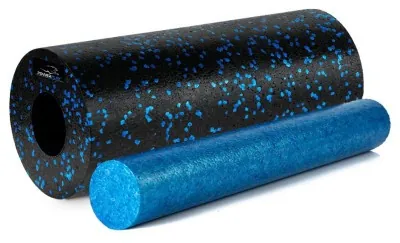 Массажный ролик (роллер) гладкий PowerPlay PP-4348 2 in 1 EPP Foam Roller Черно/Синий (33x14см.)