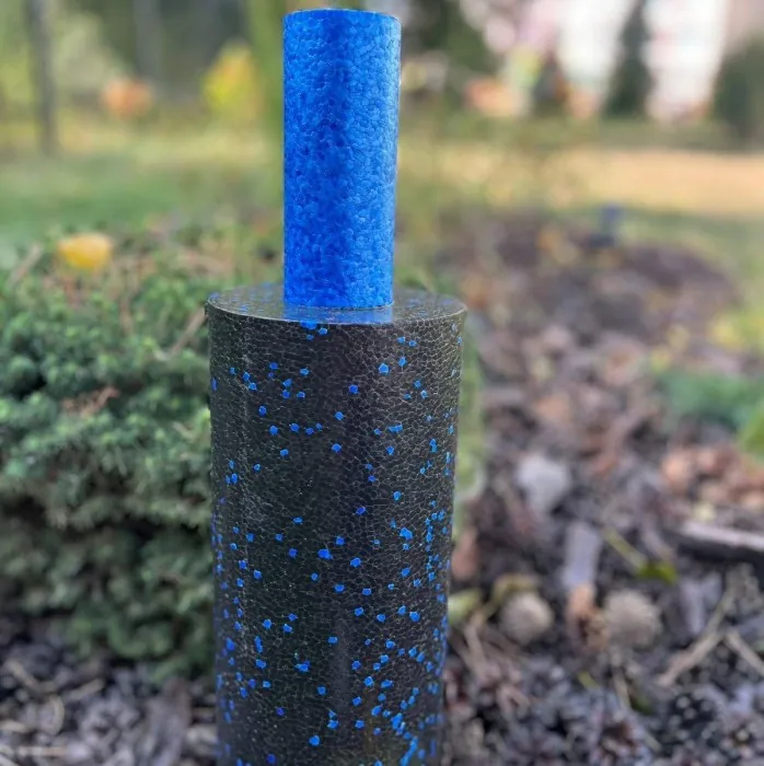 Массажный ролик (роллер) гладкий PowerPlay PP-4348 2 in 1 EPP Foam Roller Черно/Синий (33x14см.)