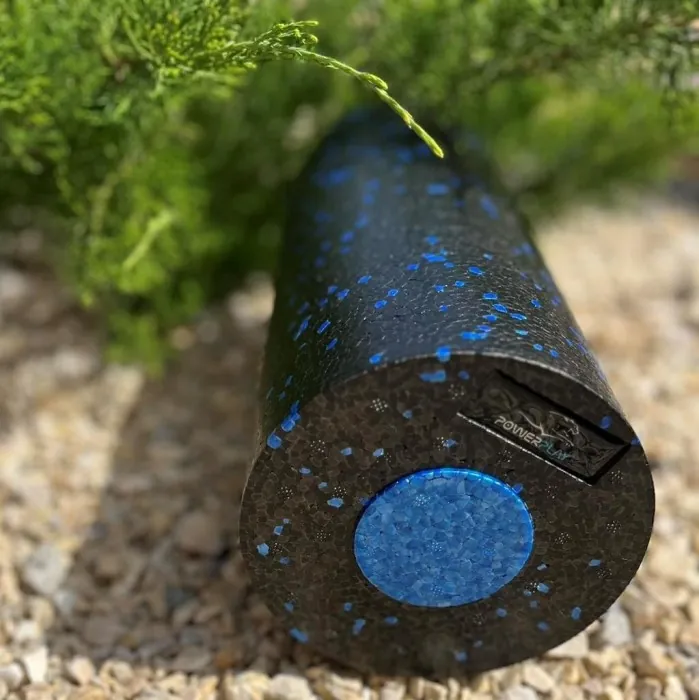 Массажный ролик (роллер) гладкий PowerPlay PP-4348 2 in 1 EPP Foam Roller Черно/Синий (33x14см.)