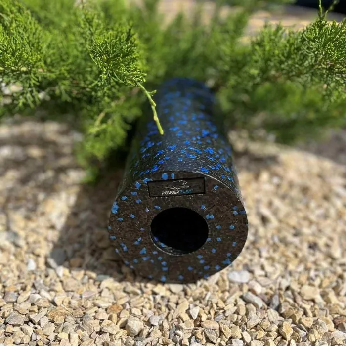 Массажный ролик (роллер) гладкий PowerPlay PP-4348 2 in 1 EPP Foam Roller Черно/Синий (33x14см.)