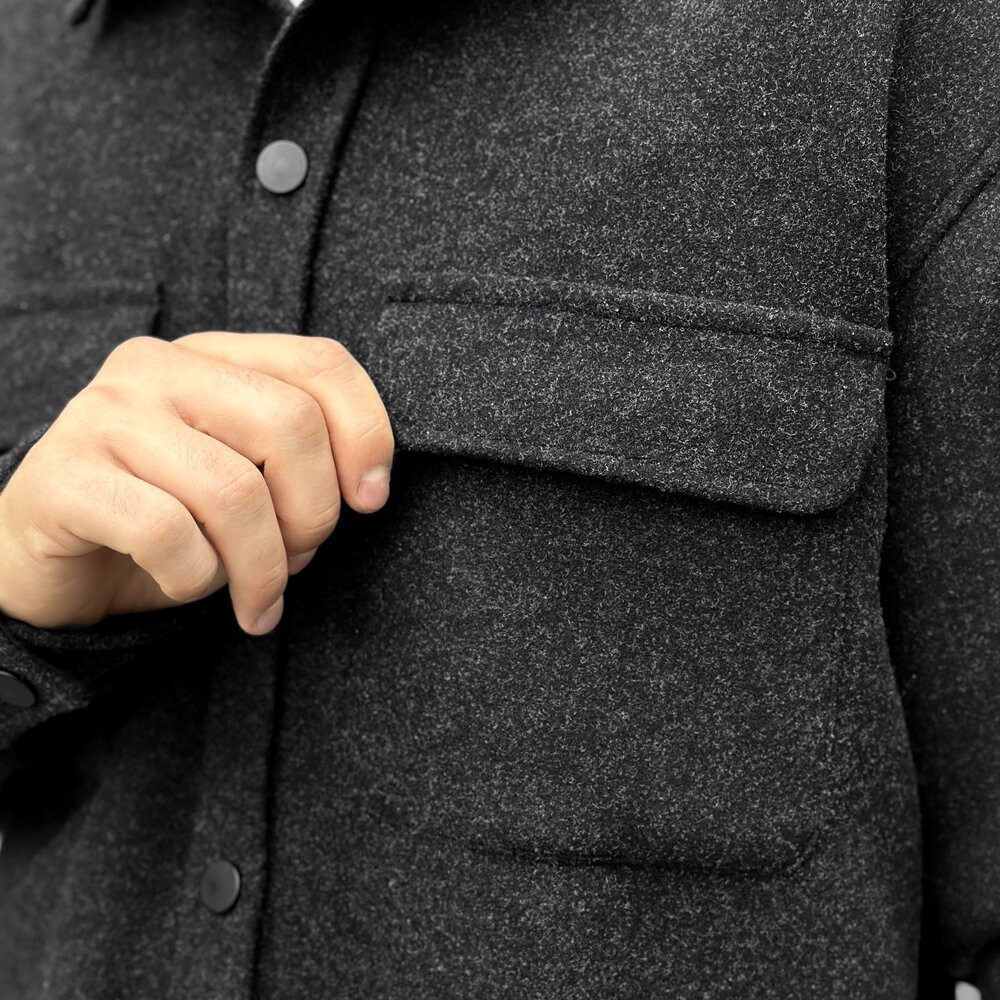 Чоловіча сорочка-пальто чорна Pobedov Mars, укр, укр