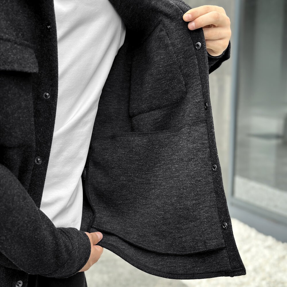 Чоловіча сорочка-пальто чорна Pobedov Mars, укр, укр