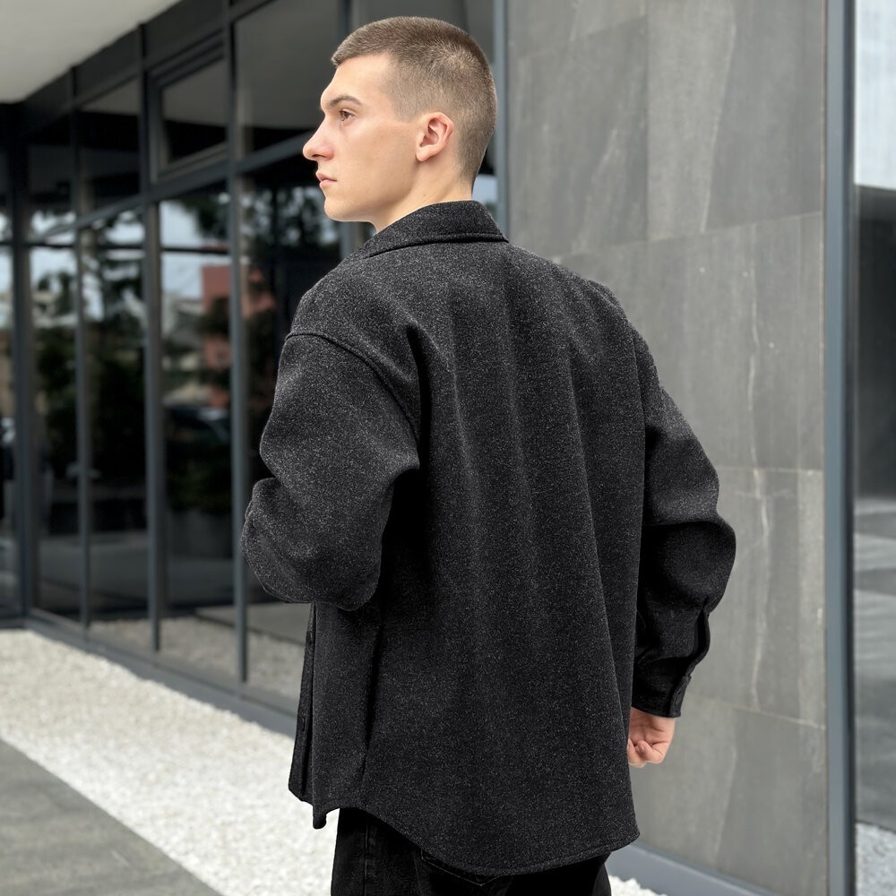 Чоловіча сорочка-пальто чорна Pobedov Mars, укр, укр