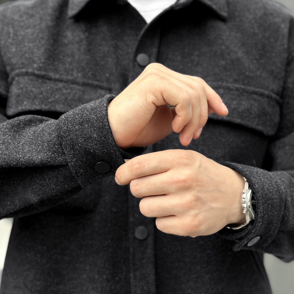 Чоловіча сорочка-пальто чорна Pobedov Mars, укр, укр