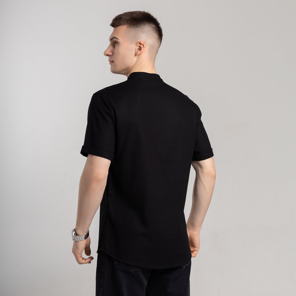 Чоловіча сорочка з коротким рукавом чорна Pobedov Molodist'