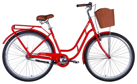 Велосипед 28" Dorozhnik RETRO 2024 (помаранчевий ), укр