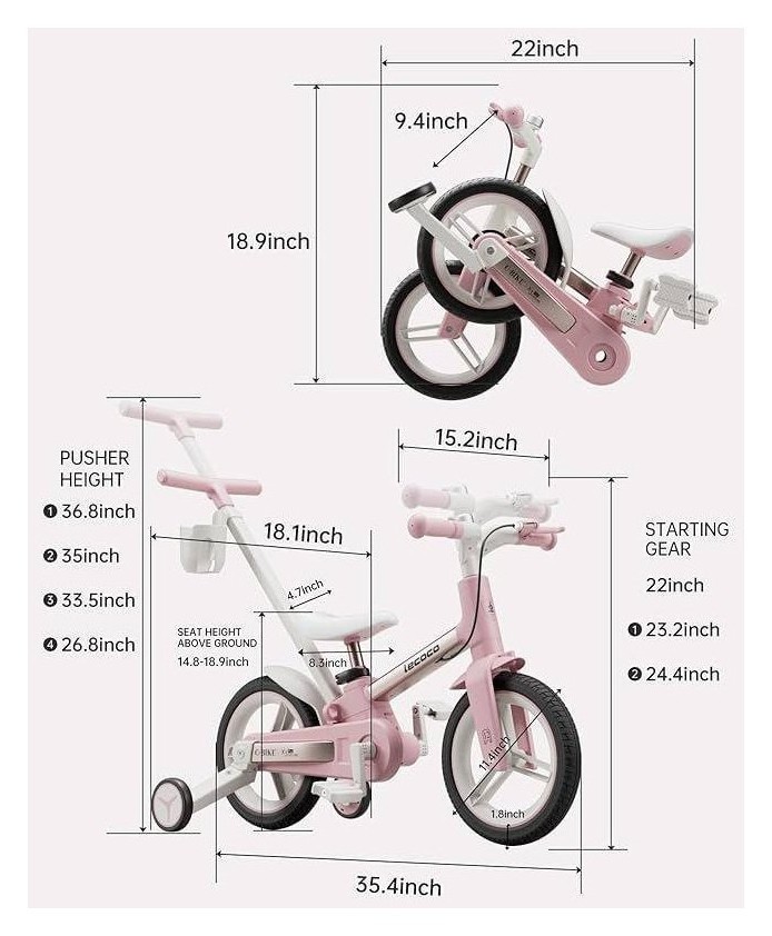 Велосипед трансформер 6in1 Strider pink