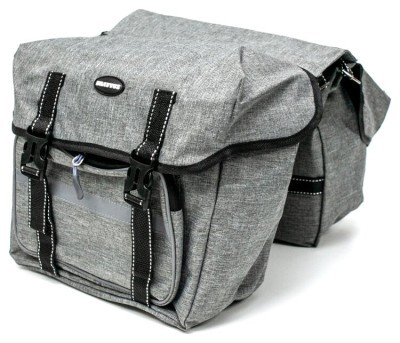 Велосумка штаны, на багажник 35x28x14cm серый BRAVVOS F-091-2, водоотталкивающий. материал