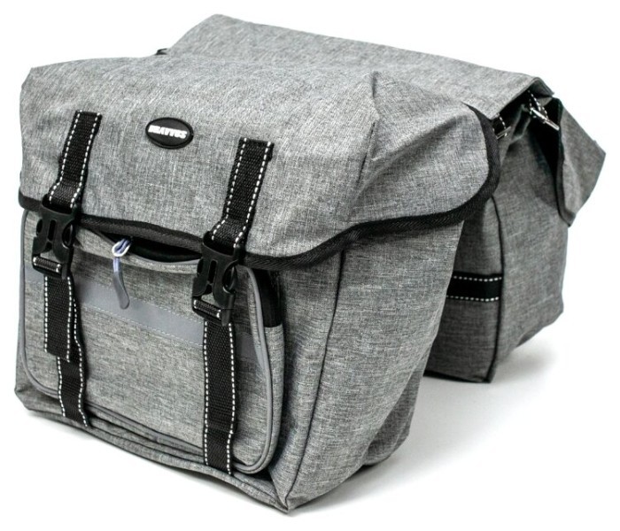 Велосумка штани, на багажник 35x28x14cm сірий BRAVVOS F-091-2, водовідштовх. матеріал, укр, укр