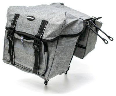 Велосумка штаны, на багажник 35x28x14cm серый BRAVVOS F-091-2, водоотталкивающий. материал