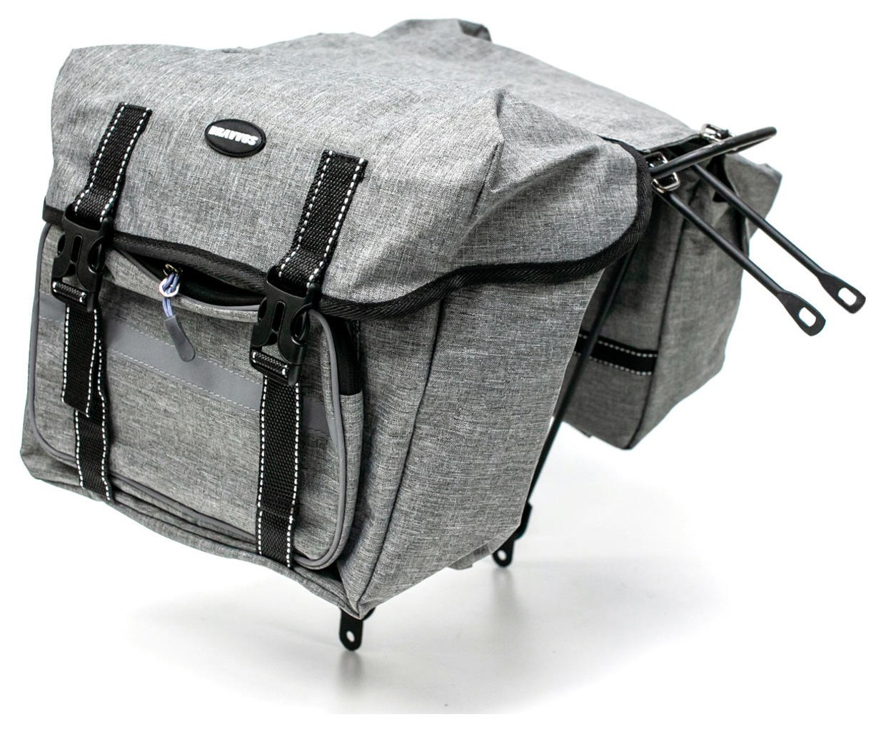 Велосумка штани, на багажник 35x28x14cm сірий BRAVVOS F-091-2, водовідштовх. матеріал