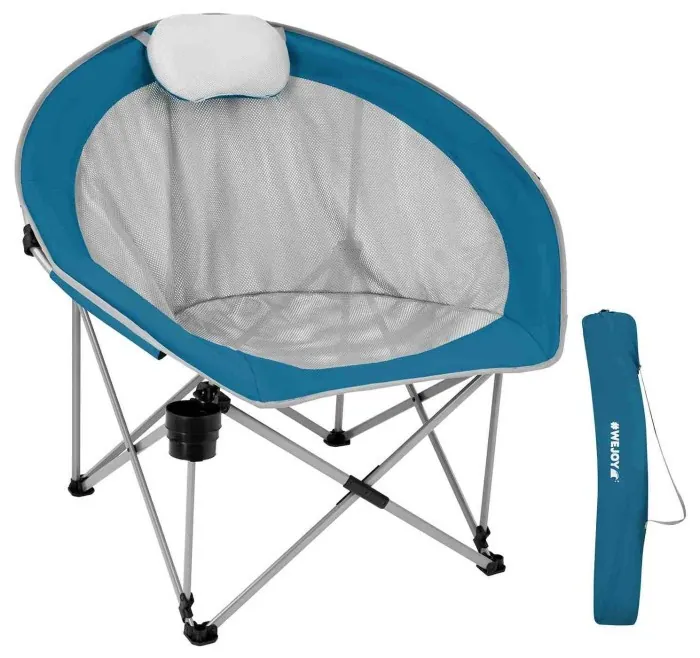 Кресло раскладное с подголовником Wejoy MOON XL WF2203 cyan/grey