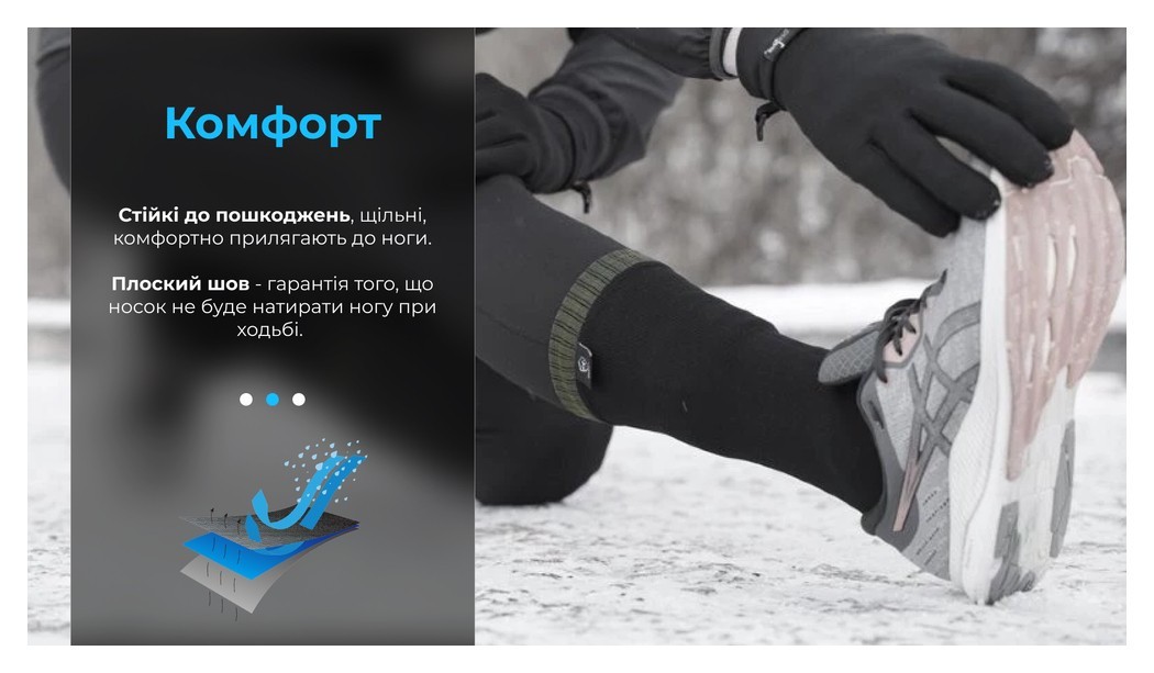 Шкарпетки водонепроникні Dexshell Thermlite, p-p М, з зеленою смужкою, укр, укр