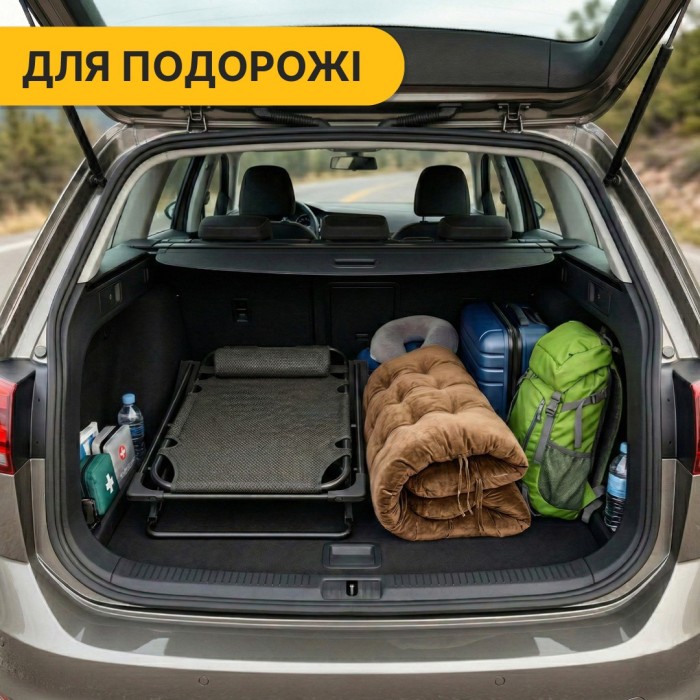 Розкладне крісло ліжко з оксамитовим матрацом LEOBRO Brown (LB-FCB-G4-BRN)