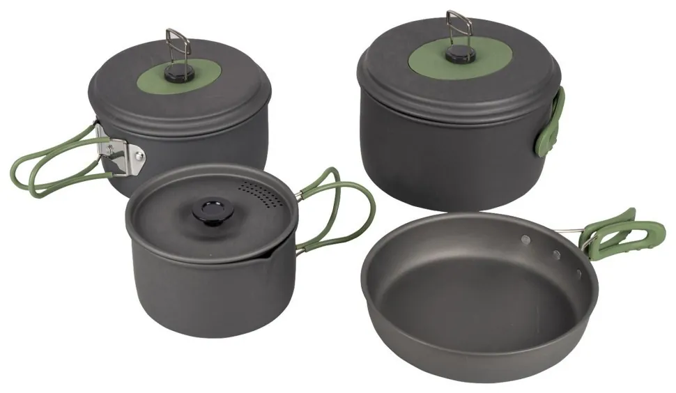 Набір посуду Bo-Camp Explorer 4 Pieces 19 Hard Anodized Grey/Green (2200241) (DSM_DAS302733)