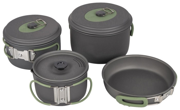 Набор посуды Bo-Camp Explorer 4 Pieces 19 Hard Anodized Grey/Green (2200241)