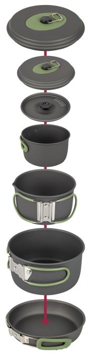 Набор посуды Bo-Camp Explorer 4 Pieces 19 Hard Anodized Grey/Green (2200241)
