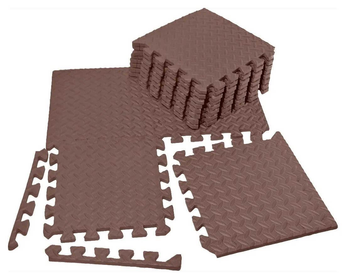 Татамі мат EasyFit 8 шт (30х30х1 см) хвіст ластівки коричневий (EFIT_EF-1950-30-BN)