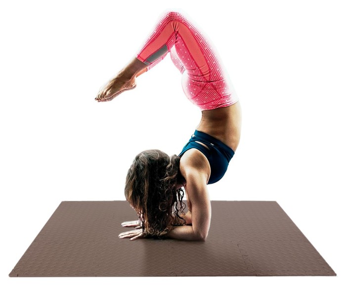 Татами мат EasyFit 8 шт (30х30х1 см) хвост ласточки коричневый