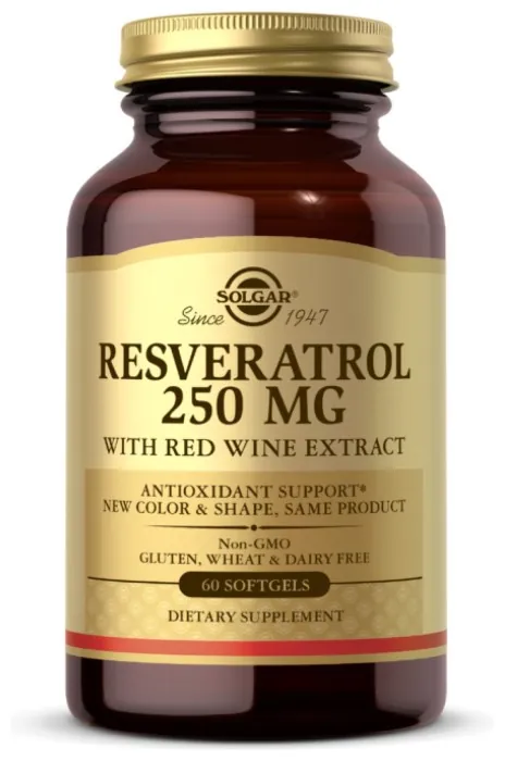 Resveratrol 250mg with Red Wine Extract - 60 softgels
