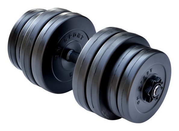 Гантель StrongMan на 31 кг від RN-Sport + розширювач грифа, укр, укр